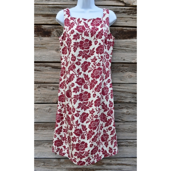 Ann Taylor Red and White Floral Silk Dress - Picture 4 of 5